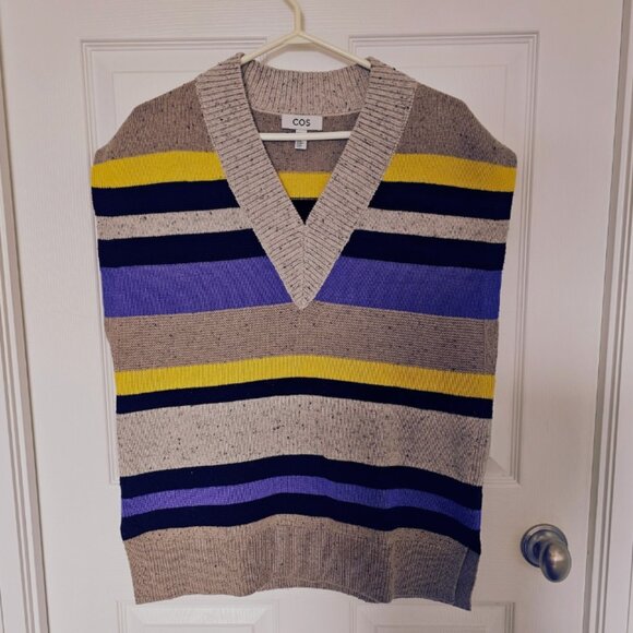 NWOT COS 100% Wool Oversized Striped Vest. - Picture 5 of 9